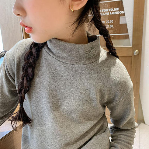 Plus velvet bottoming shirt padded warm coat winter children's high collar de velvet T-shirt